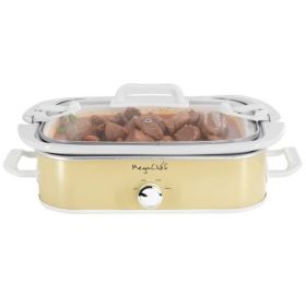 MegaChef 3.5 Quart Casserole Slow Cooker with 3 Temperature Settings in Cream (Set Color: Cream)