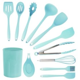 MegaChef Red Silicone Cooking Utensils, Set of 12 (Colors: Light Teal)