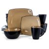 Gibson Elite Soho Lounge Chromatic Canvas 16-Piece Square Glaze Stoneware Dinnerware Set