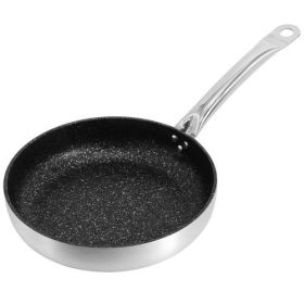 Korkmaz Gastro Proline Professional Series Nonstick Tava & Frypan – Brushed Silver (Size: 9.5")