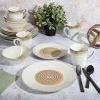 Gibson Elite Spiral Embossed 16 Piece Stoneware Dinnerware Set in Taupe