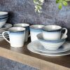 Gibson Elite Spiral Embossed 16 Piece Stoneware Dinnerware Set in Taupe