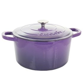 Crock-Pot Artisan 2 Piece 7-Qt. Enameled Cast Iron Dutch Oven with Self-Basting Lid – Classic Design in Multiple Colors (Style & Color: 2 Piece 7 Qt.-Lavender Ombre)