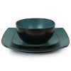 Gibson Elite Soho Lounge 16 Piece Square Dinnerware Set in Matte Colors