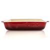 Crock Pot Artisan Stoneware Bake Pan Collection – 4QT & 5.6QT Oven-to-Table Baking Dishes in Red and Teal