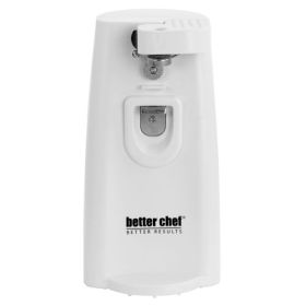 Better Chef Deluxe Electric Can Opener with Built in Knife Sharpener and Bottle Opener (Style & Color: Deluxe Can Opener-White)