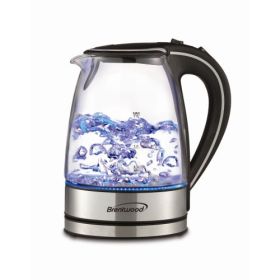 Brentwood 1.7-Liter Tempered Glass Electric Tea Kettle – Illuminated Style For Everyday Brewing (Style & Color: Brentwood 1.7-Liter/Black)