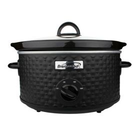 Brentwood 3.5 Quart Diamond Pattern Slow Cooker In Multiple Stylish Finishes (Colors: Matte Black)