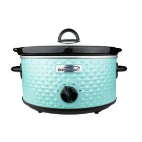 Brentwood 3.5 Quart Diamond Pattern Slow Cooker In Multiple Stylish Finishes (Colors: Mint Green)