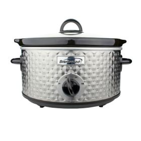 Brentwood 3.5 Quart Diamond Pattern Slow Cooker In Multiple Stylish Finishes (Colors: Stainless Steel)