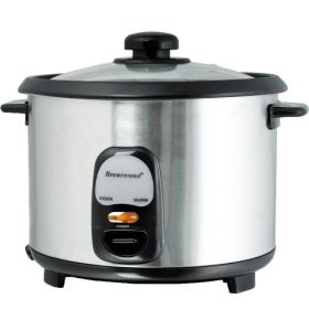 Brentwood Multi-Cup Rice Cooker / Non-Stick with Steamer in Silver (Size: 5 Cup)