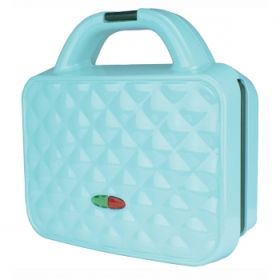 Brentwood Couture Purse Non-Stick Dual Waffle Maker in Blue with Indicator Lights (Color: Blue)