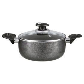 Brentwood Aluminum Non-Stick Dutch Oven With Glass Lid in Gray (Size: 3 Quart)