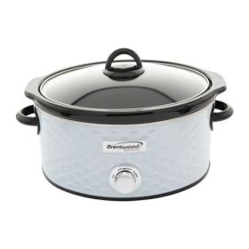 Brentwood Scallop Charm 4.5-Quart Slow Cooker Collection – Decorative Comfort Cooking In Designer Colors (Color: White)