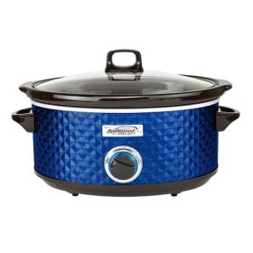 Brentwood Scallop Charm 4.5-Quart Slow Cooker Collection – Decorative Comfort Cooking In Designer Colors (Color: Blue)
