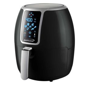 Brentwood Small 4 Quart 1400 Watt Electric Digital Air Fryer with Temperature Control (Size & Color: 4 Quart-Black)