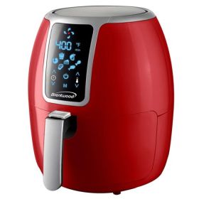 Brentwood Small 4 Quart 1400 Watt Electric Digital Air Fryer with Temperature Control (Size & Color: 4 Quart-Red)