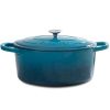 Crock-Pot Artisan 7-Quart Oval Enameled Cast Iron Dutch Oven with Self-Basting Lid – Multiple Colors