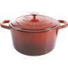Crock-Pot 7-Quart Artisan Enameled Cast Iron Dutch Oven withSelf-Basting Lid – Classic Design in Lavender, Blue, or Red