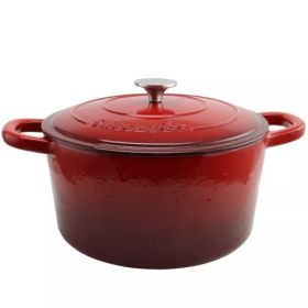 Crock-Pot Artisan 2 Piece 5-Quart Enameled Cast Iron Dutch Oven Collection (Style & Color: 2 Piece 5 Qt.-Scarlet Red Ombre)