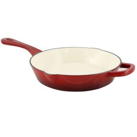 Crock-Pot Artisan Enameled Cast Iron Skillet Collection – Durable Performance, Timeless Style (Style/Color: 10 in. Cast Iron Skillet - Scarlet Red)