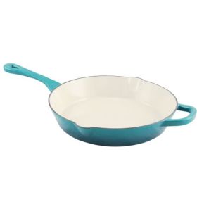 Crock-Pot Artisan Enameled Cast Iron Skillet Collection – Durable Performance, Timeless Style (Style/Color: 12 in. Cast Iron Skillet - Teal Ombre)