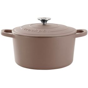 Crockpot Artisan 7 Quart Enameled Cast Iron Dutch Oven in Matte Colors (Style & Color: 2 Piece 7 Qt. Matte Dusty Pink)