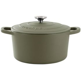 Crockpot Artisan 7 Quart Enameled Cast Iron Dutch Oven in Matte Colors (Style & Color: 2 Piece 7 Qt. Matte Green)