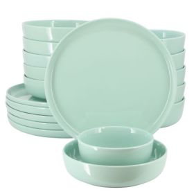 Elama Duncan 18-Piece Porcelain Dinnerware Set – Modern Simplicity (Style/Color: Elama Duncan - Mint)