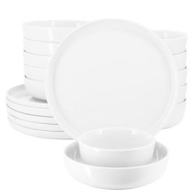 Elama Duncan 18-Piece Porcelain Dinnerware Set – Modern Simplicity (Style/Color: Elama Duncan - White)