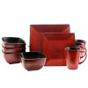 Elama Loft Colorblock 16-Piece Premium Stoneware Dinnerware Collection Settings for 4