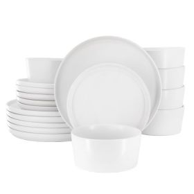 Elama Josh 18-Piece Stoneware Dinnerware Set – Modern Matte Collection (Style/Color: Elama Josh - Matte White)