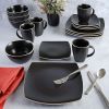 Gibson Elite Soho Lounge 16 Piece Square Dinnerware Set in Matte Colors