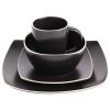 Gibson Elite Soho Lounge 16 Piece Square Dinnerware Set in Matte Colors