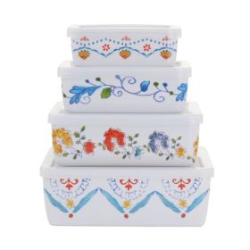 Gibson Home Anaya 8-Piece Nesting Food Storage Set – Reusable Containers with Fresh Seal Lids (Items: Anaya 8-Piece - Rectangular)