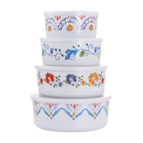Gibson Home Anaya 8-Piece Nesting Food Storage Set – Reusable Containers with Fresh Seal Lids (Items: Anaya 8-Piece - Round)