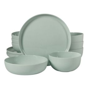 Gibson Home Candy Skies 12 Piece Wheat Straw Melamine Dinnerware Set (Sets: Candy Skies 12 Piece - Green)