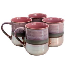 Gibson Home Copper Tonal 4 Piece 18 Ounce Stoneware Cup Set (Colours: Rose)
