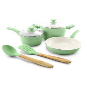 Gibson Home Plaza Cafe 7-Piece Forged Aluminum Cookware Set Collection (Collections: Home Plaza Cafe 7 Piece-Mint)