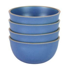 Gibson Home Rockabye 4 Piece 6.1 Inch Melamine Cereal Bowl Set Collection (Style & Color: Rockabye-Blue)