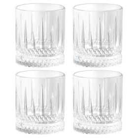 Gibson Home 13 oz Embossed Patterned Double Old-Fashioned Glass Set Set of 4 (Size & Style: 13 oz. Iceberg)
