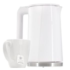 MegaChef 1.8-Quart Stainless Steel Electric Tea Kettle – Black or White (Small Appliances: 1.8 Quart Glass - White)