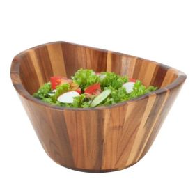 MegaChef Acacia Wood Salad Bowl Collection – 10.5", 11.75" Deep & 13.8" Large (Bowls: 11.75 Inch Deep Salad Bowl)