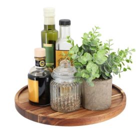 MegaChef Acacia Wood Lazy Susan Tray Collection (Size & Style: 12 in. Lazy Suzan)