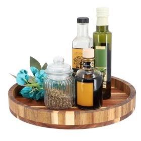 MegaChef Acacia Wood Lazy Susan Tray Collection (Size & Style: 13 in. Lazy Suzan)
