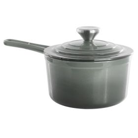 MegaChef 2-Quart Enameled Cast Iron Saucepan with Lid – Gradient Color Collection (Saucepans: MegaChef 2 Qt. Gradient Gray)
