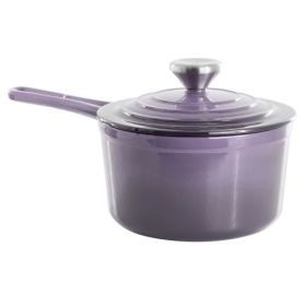 MegaChef 2-Quart Enameled Cast Iron Saucepan with Lid – Gradient Color Collection (Saucepans: MegaChef 2 Qt. Gradient Purple)