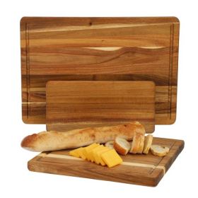 MegaChef 3-Piece Acacia Wood Cutting Board Collection – Four Versatile Sets (Cutting Boards: 11.3", 11.3", 16.5")