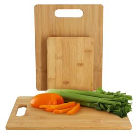 MegaChef 3-Piece Bamboo Wood Cutting, Prep & Serving Board Collection – Multiple Sizes (Cutting Boards: 8", 11" & 13")