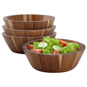 MegaChef 4-Piece Acacia Wood Salad Bowl Set – 7-Inch & 6.75-Inch Options (Bowls: 6.75 Inch Salad Bowls)